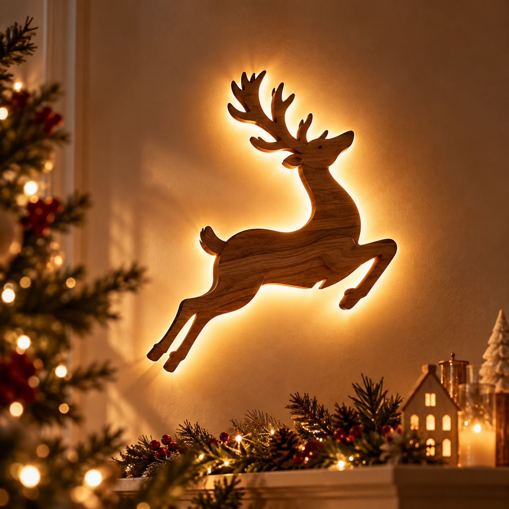 Christmas LED Reindeer Wall Decor