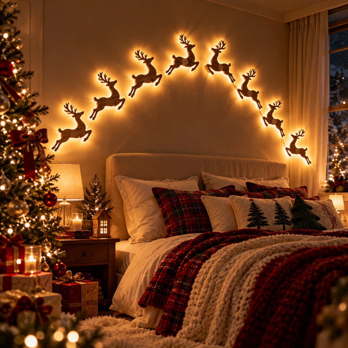 Christmas LED Reindeer Wall Decor