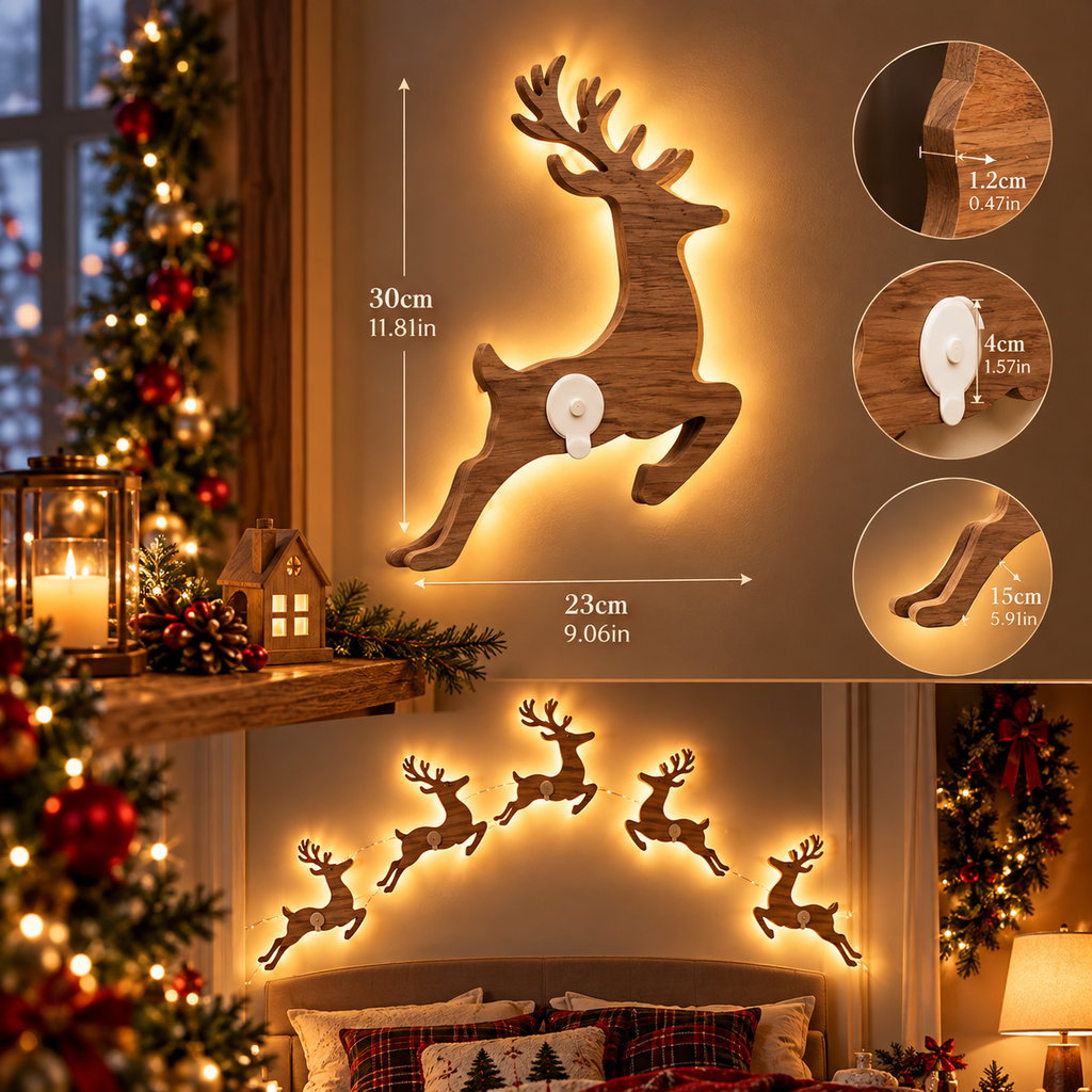 Christmas LED Reindeer Wall Decor