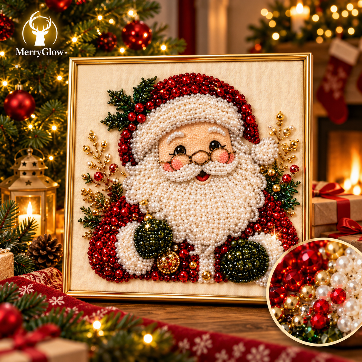 Santa Claus Pearl Diamond Painting Kit