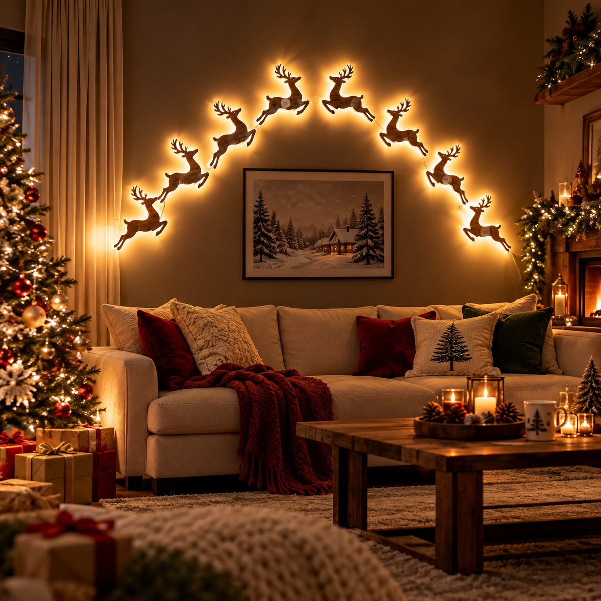 Christmas LED Reindeer Wall Decor